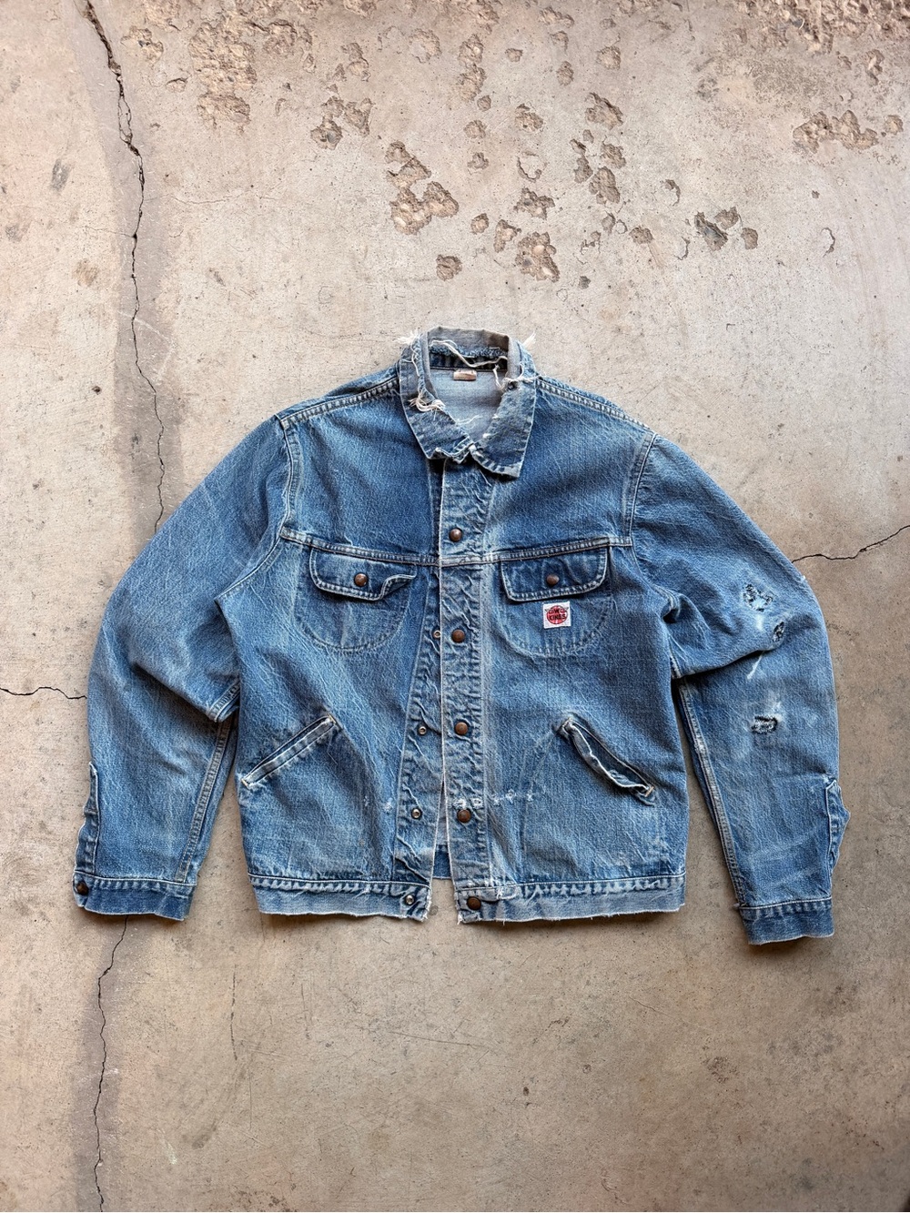 1980s GWG Distressed Denim Jacket